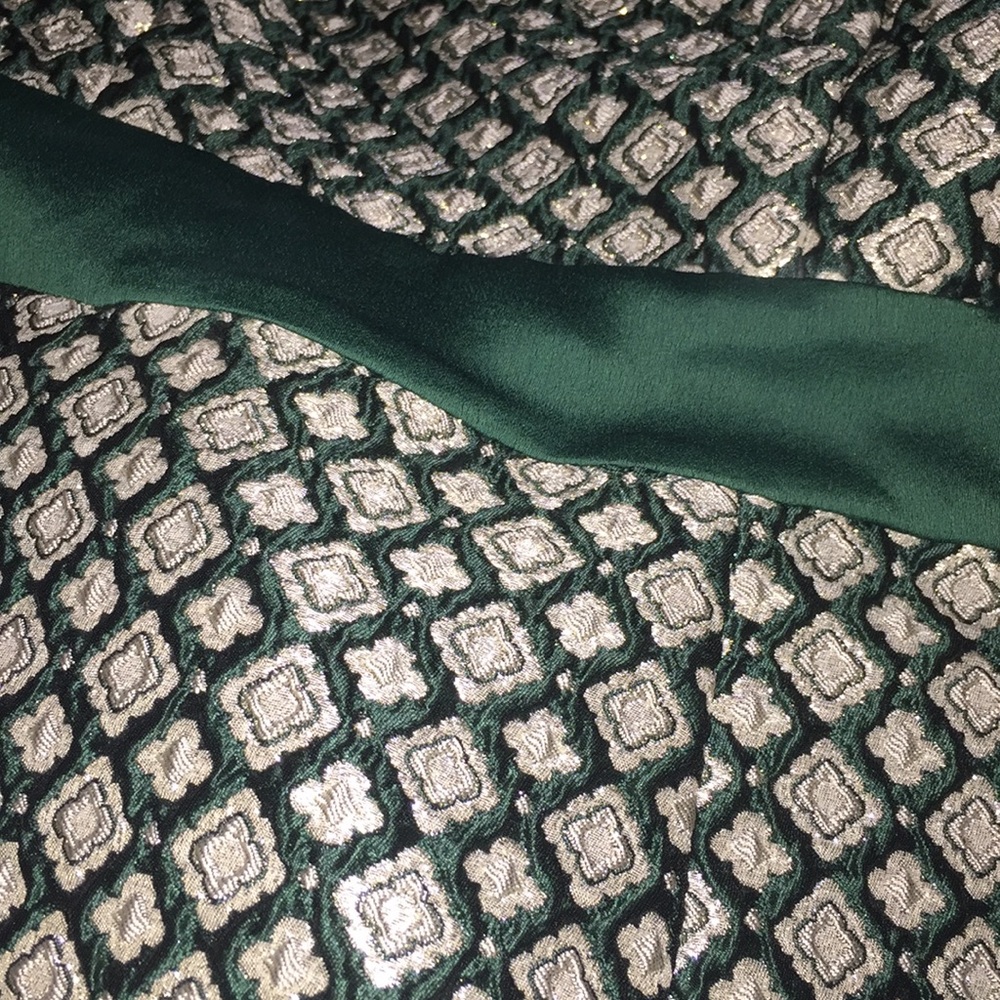 🎉Host Pick🎉Admiring Eyes Jacquard Sheath Ruffle Gold Midi Dress - Picture 11 of 16